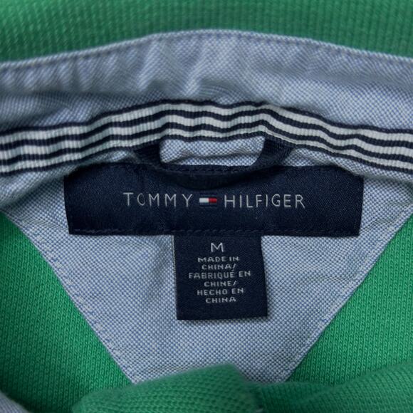 Men's Tommy Hilfiger Short Sleeve Green Polo Collard Shirt Size Medium - Picture 4 of 8
